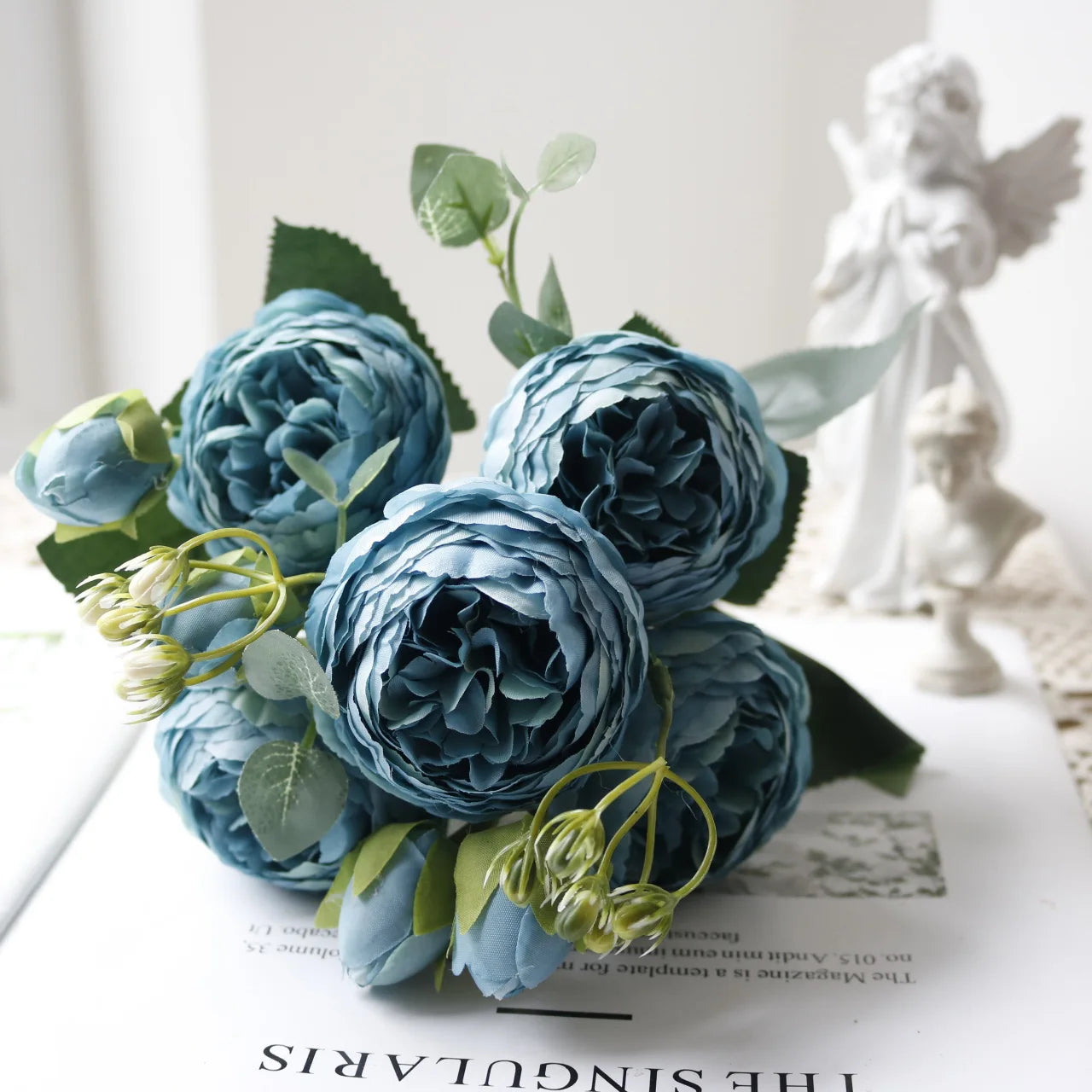Hot Selling Rose Pink Silk Bouquet Peony Artificial Flower