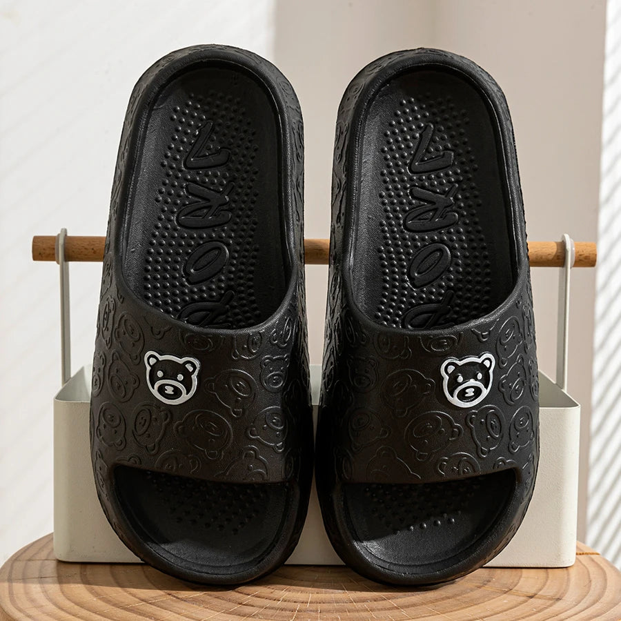 Printting Cute Bear Women Slippers