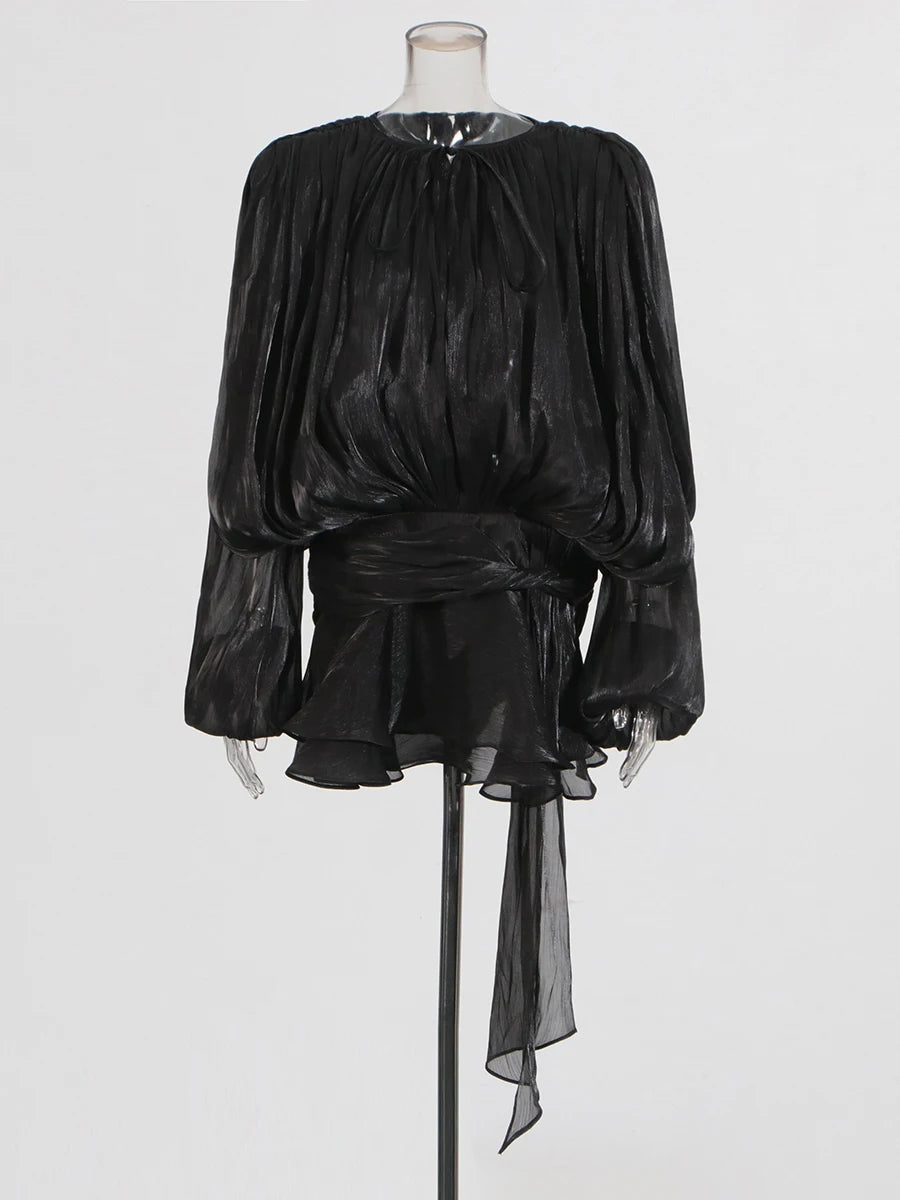 TWOTWINSTYLE Elegant Ruched Mini Dress