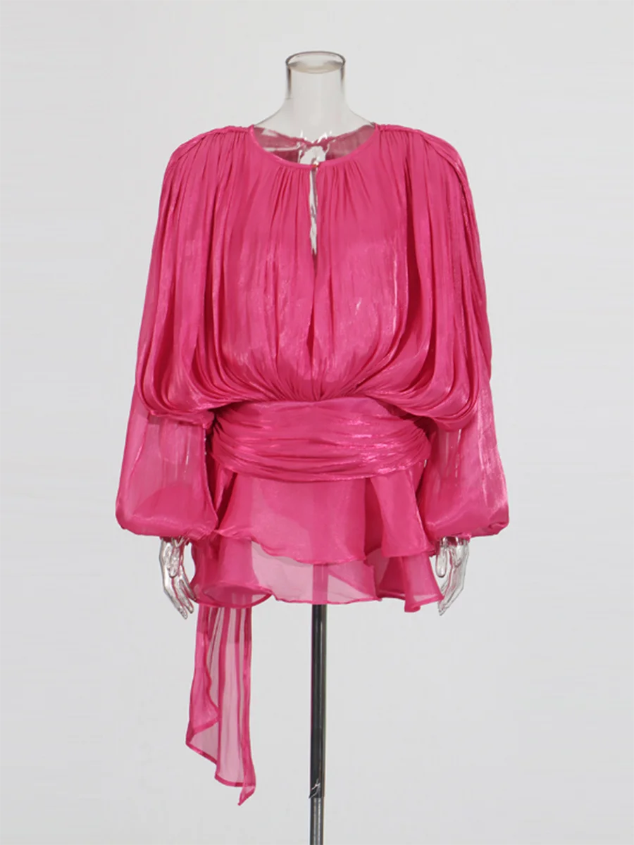 TWOTWINSTYLE Elegant Ruched Mini Dress