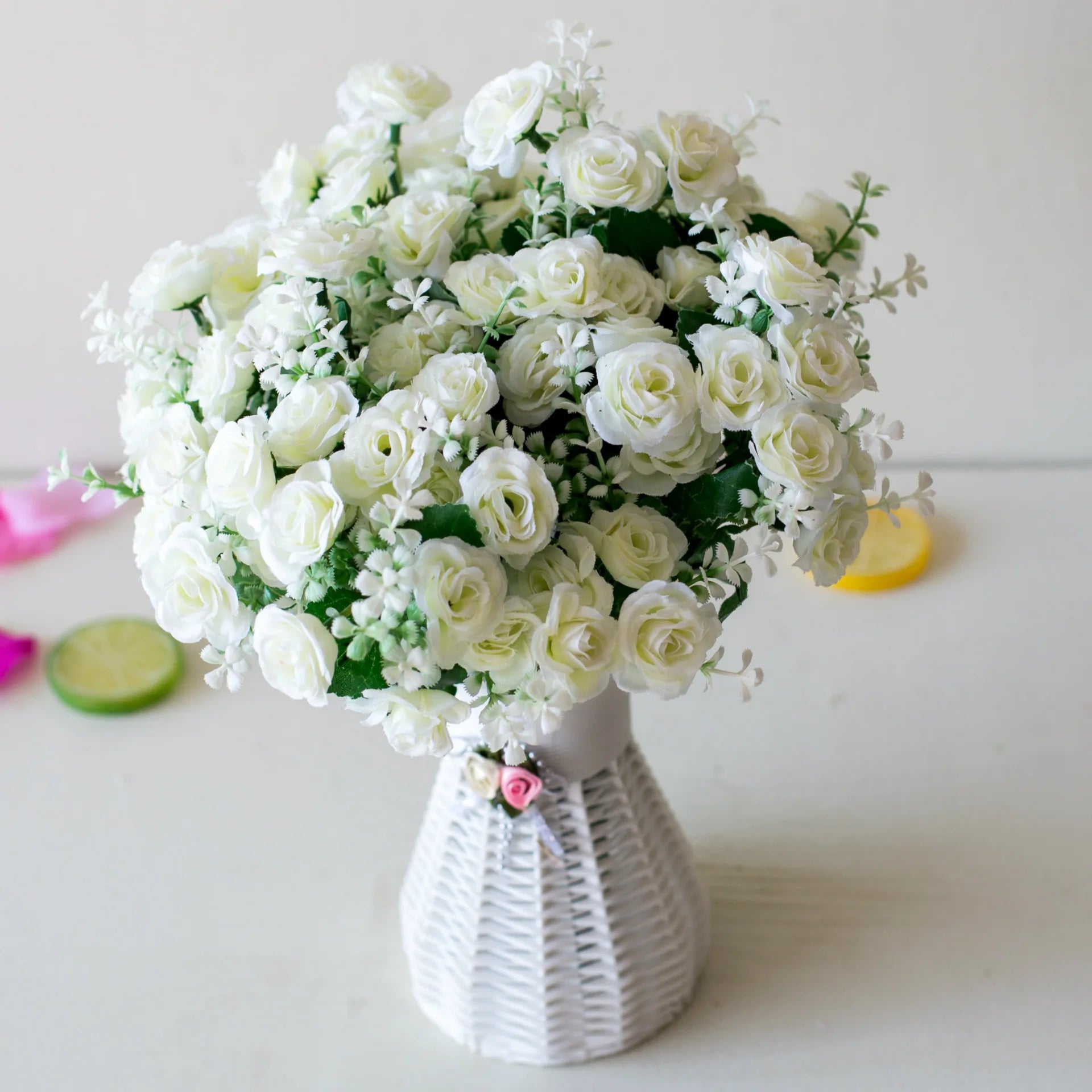 Artificial Mini Rose Bouquet for Home, Office & Wedding Decor