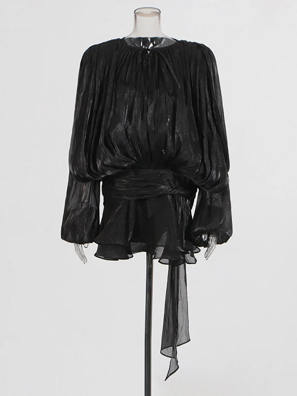 TWOTWINSTYLE Elegant Ruched Mini Dress