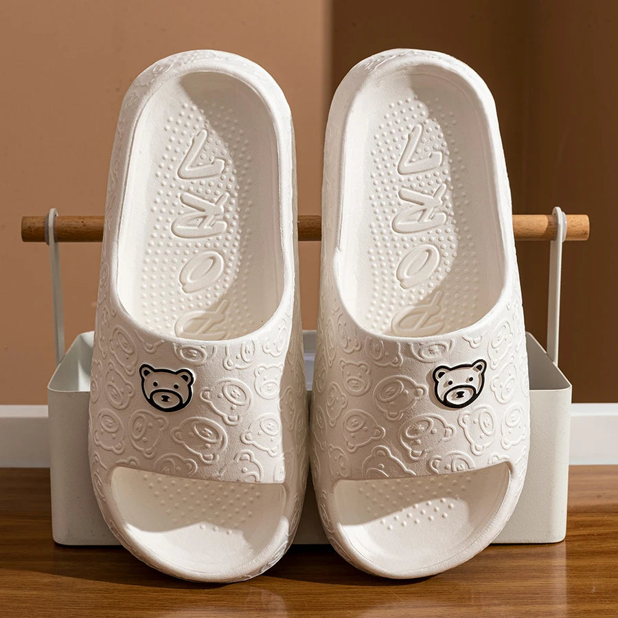Printting Cute Bear Women Slippers