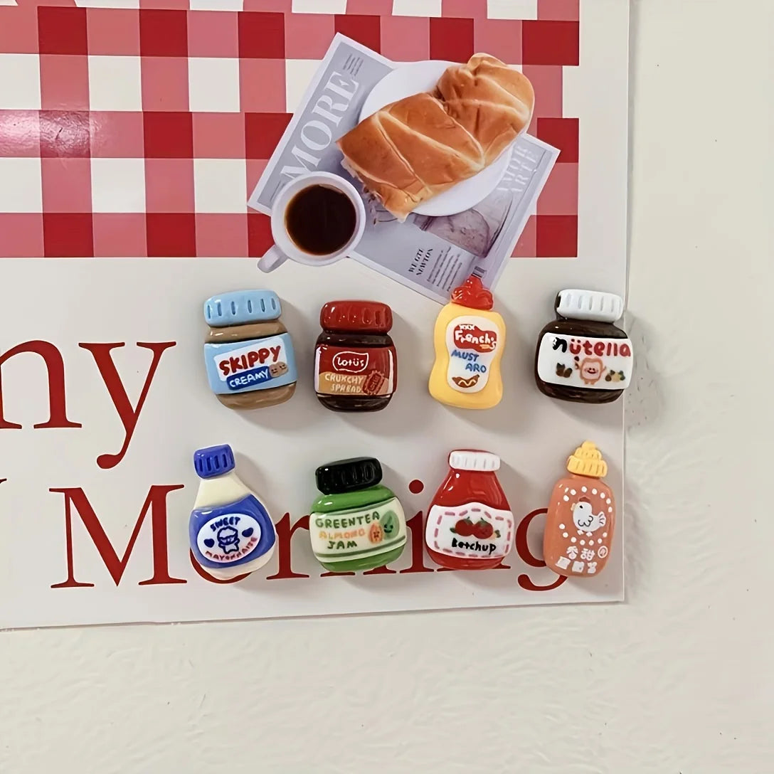 8pcs Refrigerator Magnets, Kawaii Cartoon Food Fridge Magnets