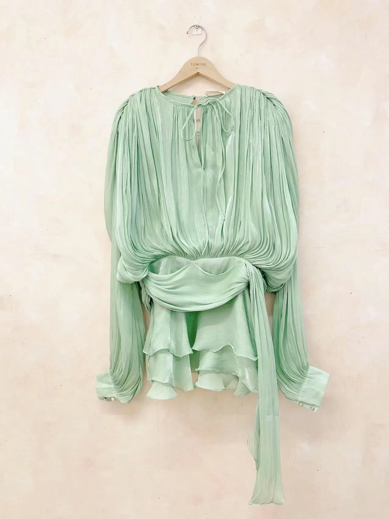 GALCAUR Solid Loose Splicd Lace Up Dresses