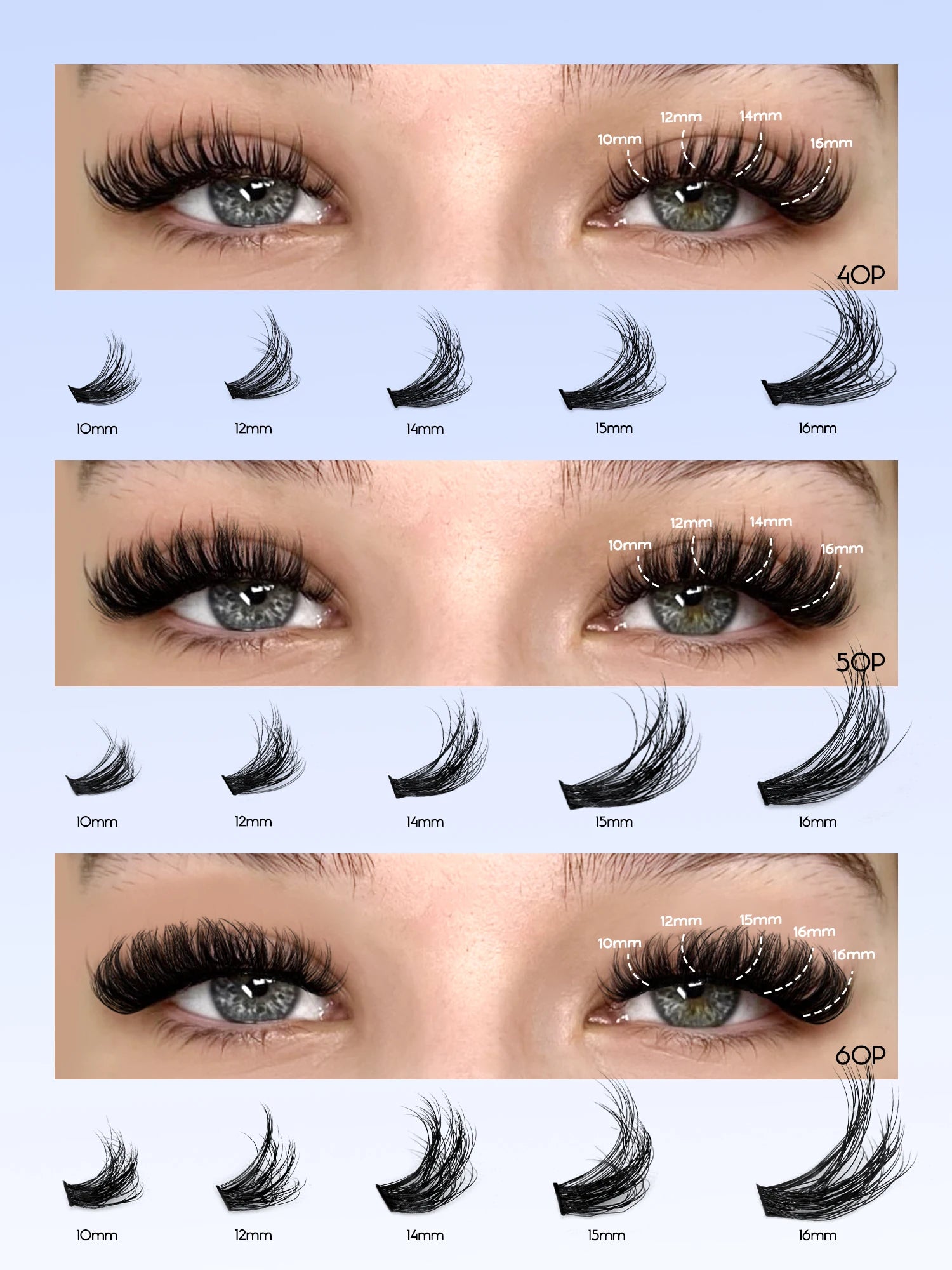 GROINNEYA Cluster Lashes Kit