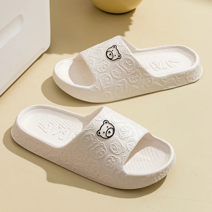 Printting Cute Bear Women Slippers