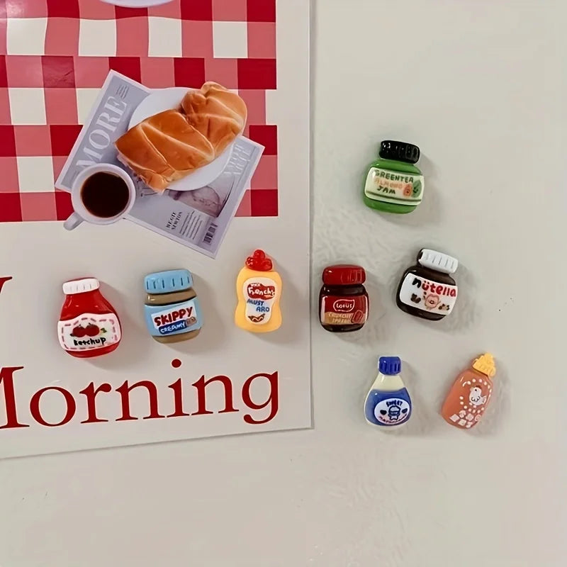 8pcs Refrigerator Magnets, Kawaii Cartoon Food Fridge Magnets
