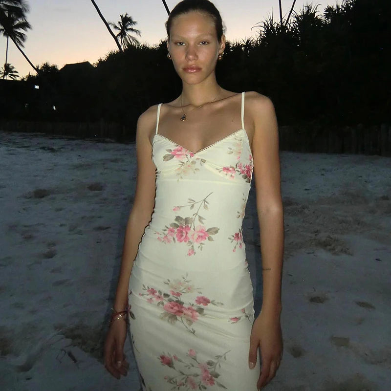 Dulzura Sexy Y2K Clothes Floral Print Sleeveless