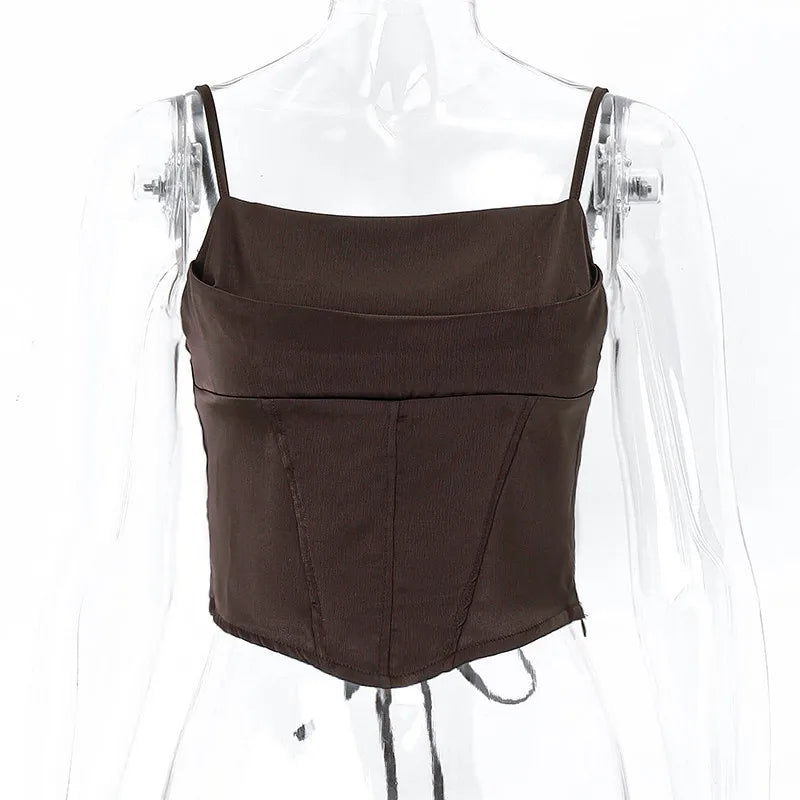 Lace-Up Backless Crop Top