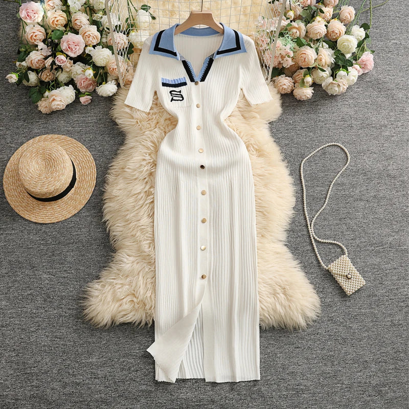 YuooMuoo Chic Fashion Sexy Wrap Hips Knitted Maxi Dress