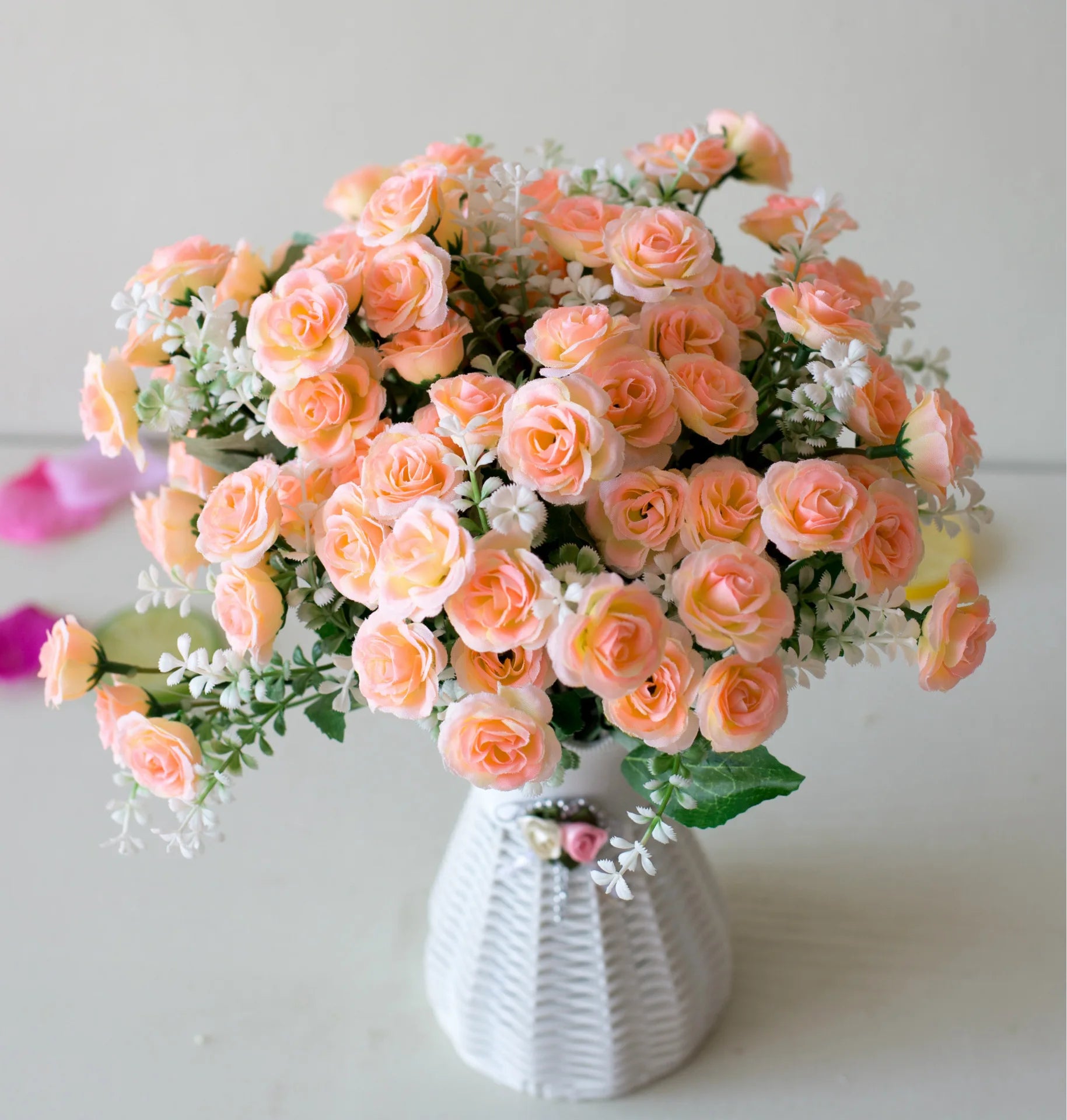 Artificial Mini Rose Bouquet for Home, Office & Wedding Decor