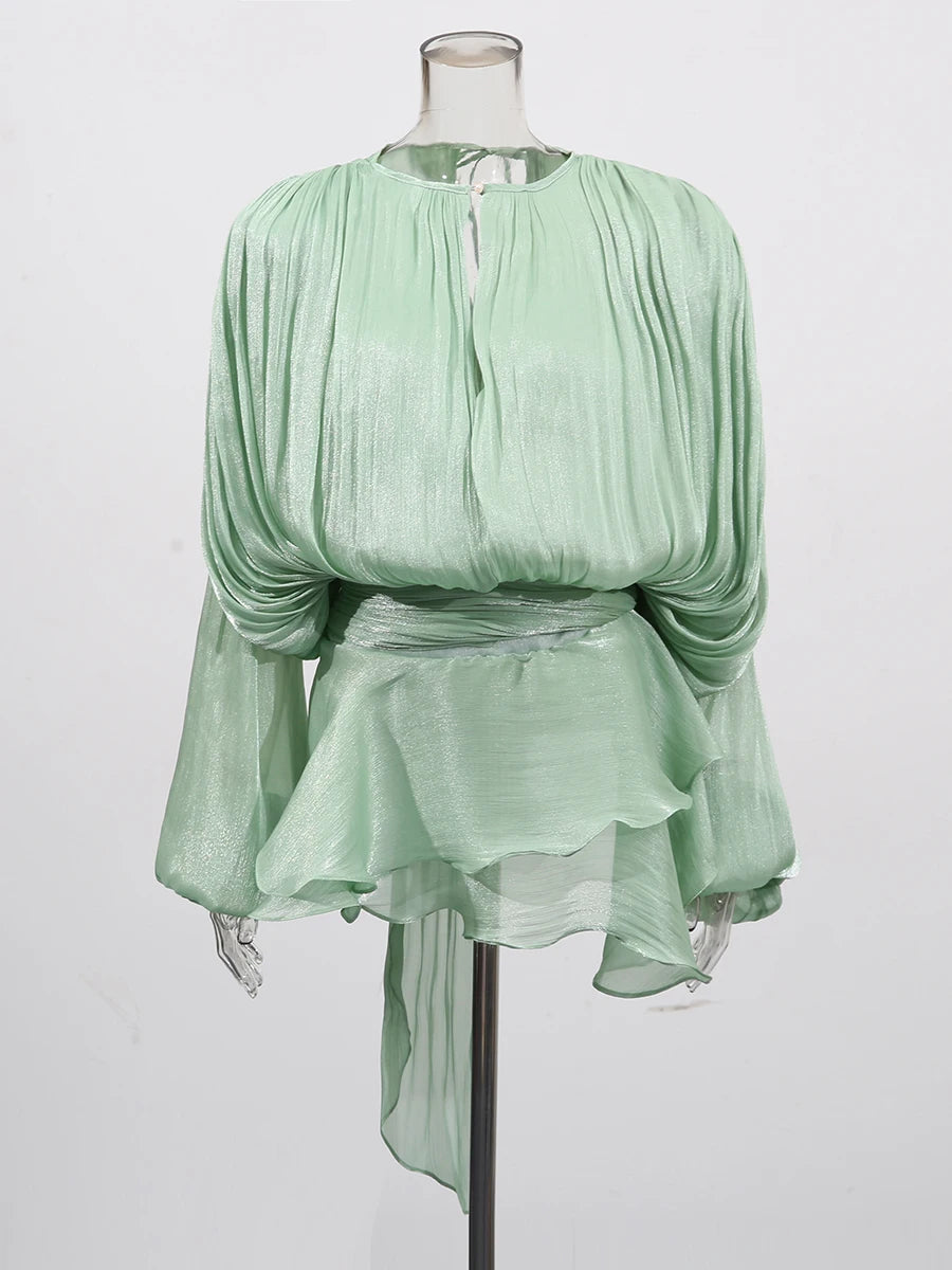 TWOTWINSTYLE Elegant Ruched Mini Dress