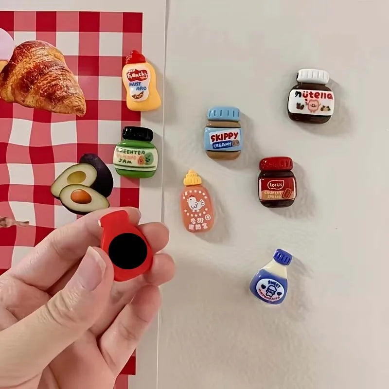 8pcs Refrigerator Magnets, Kawaii Cartoon Food Fridge Magnets