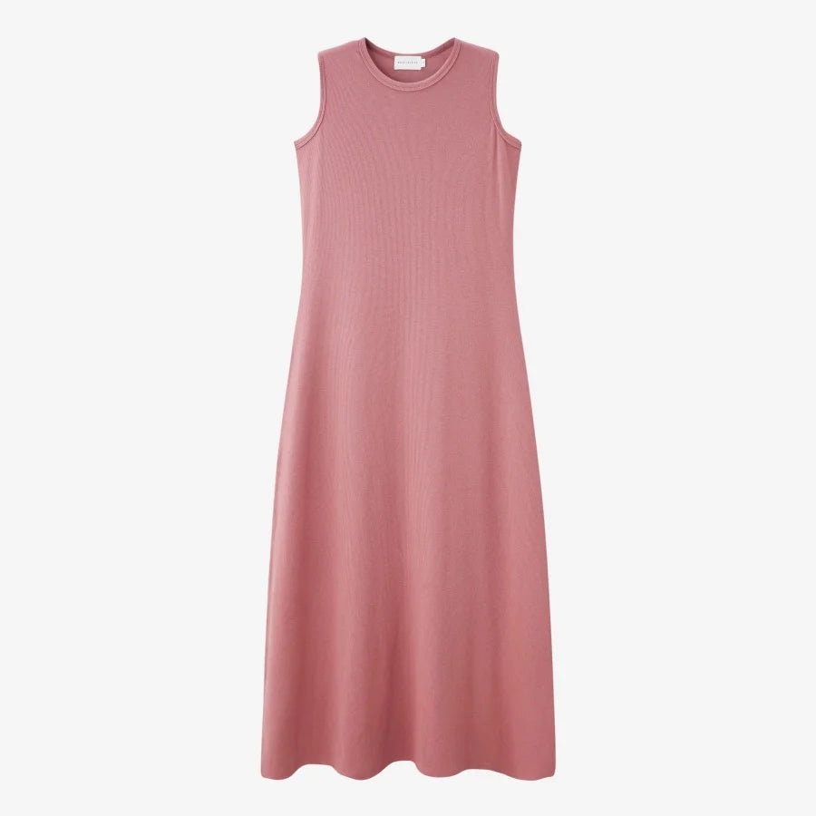 Ribbing closed-fit wrap tops + Aline dress high Stretch matching sets