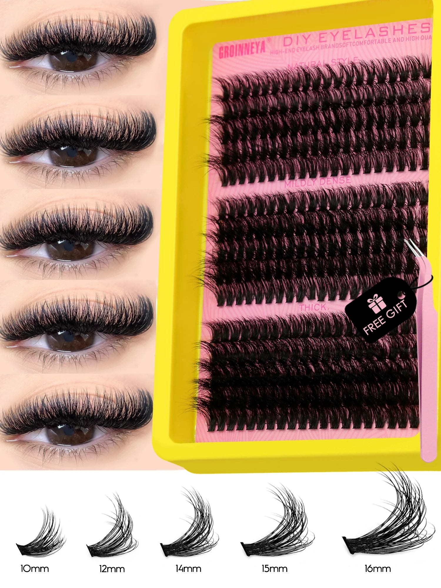 GROINNEYA Cluster Lashes Kit