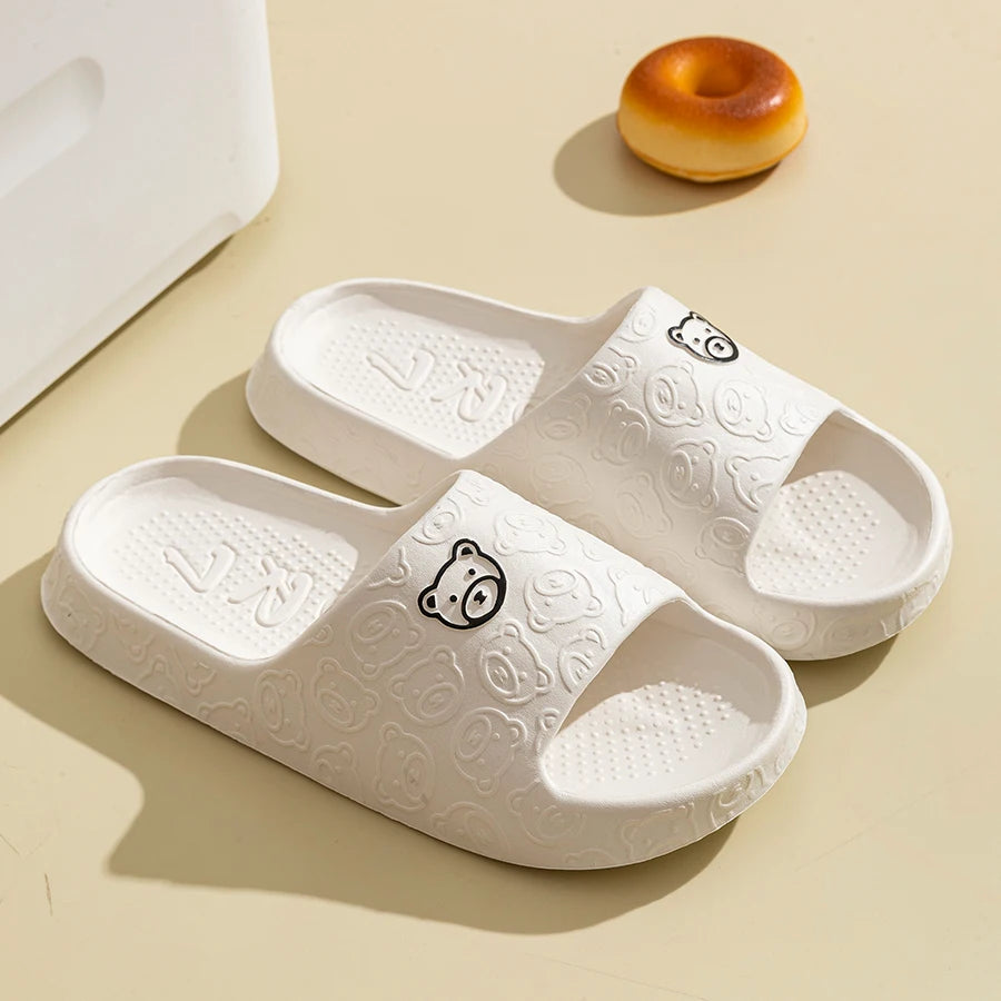 Printting Cute Bear Women Slippers