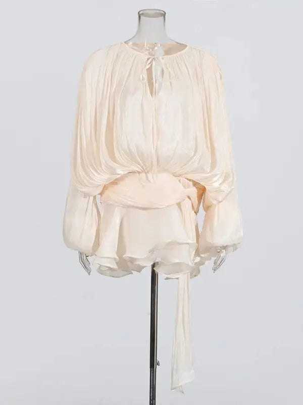 TWOTWINSTYLE Elegant Ruched Mini Dress