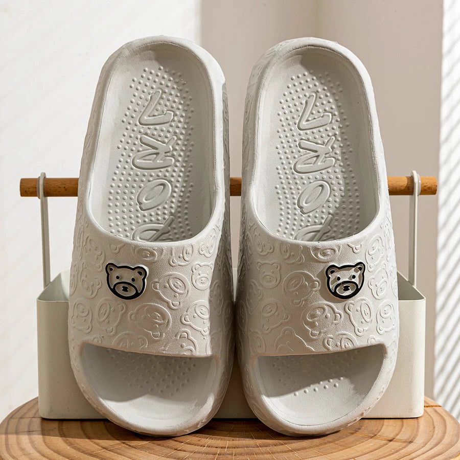 Printting Cute Bear Women Slippers