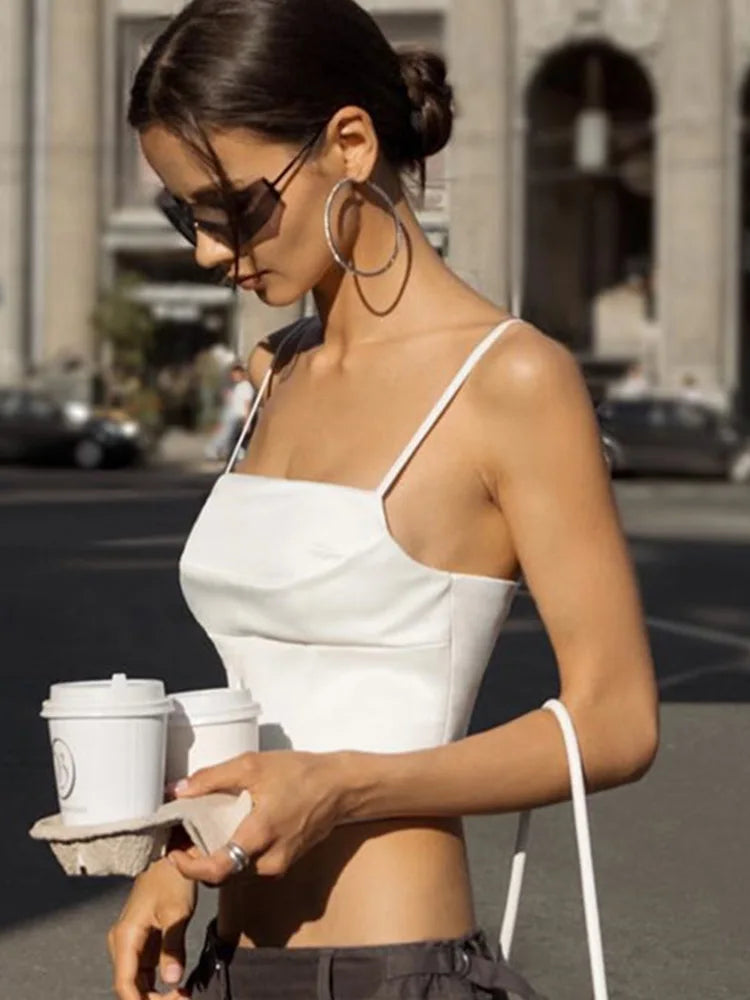Lace-Up Backless Crop Top
