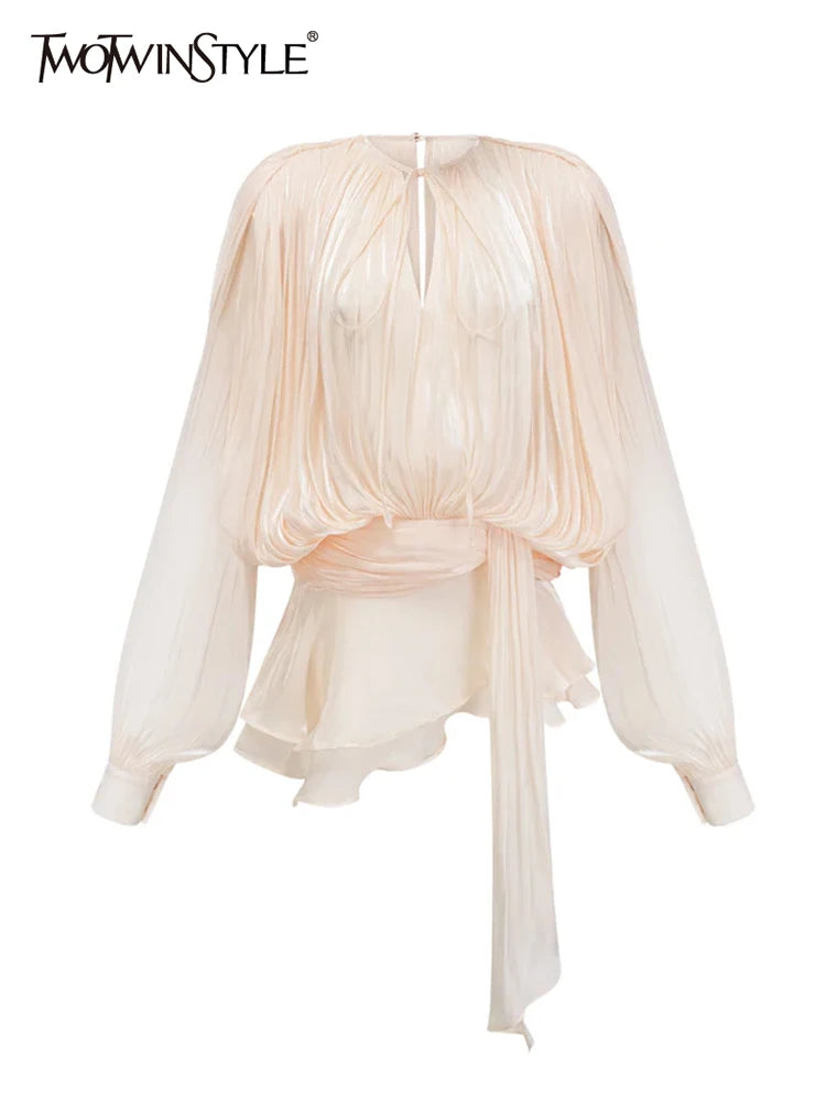 TWOTWINSTYLE Elegant Ruched Mini Dress