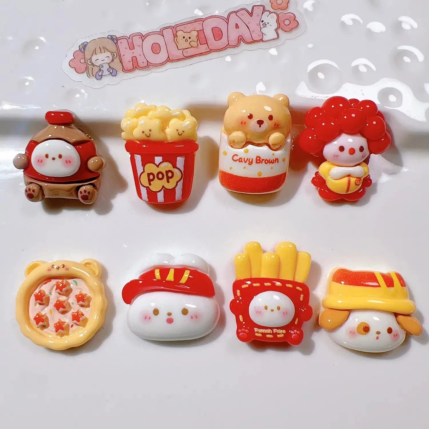 8pcs Refrigerator Magnets, Kawaii Cartoon Food Fridge Magnets