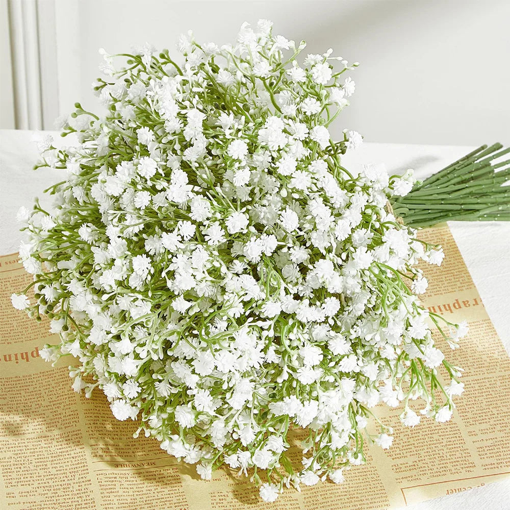 Artificial Baby's Breath Flowers – 10/15 Pcs Bouquet for Home & Event Decor