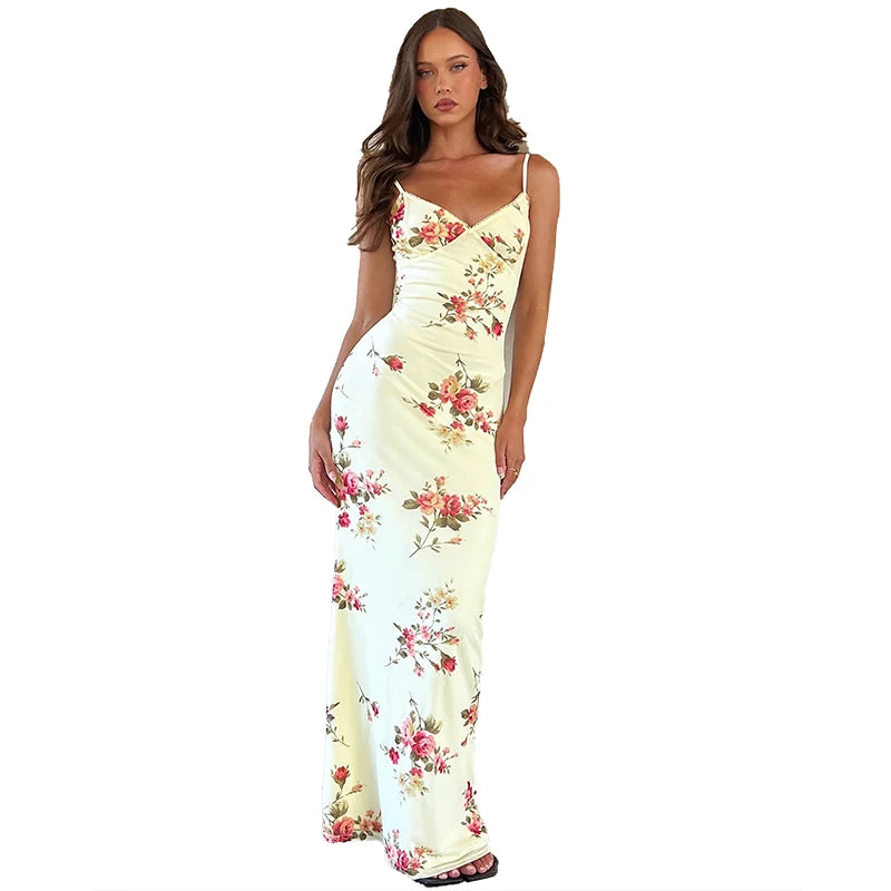 Dulzura Sexy Y2K Clothes Floral Print Sleeveless